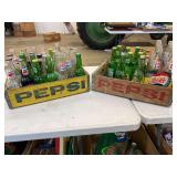 (2) Vintage Crates of Glass Bottles