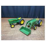 (2) 1/16 John Deere 2020 + 2040 w/Loader Ertl