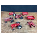 (7) 1/32 IH Tractors + Implements Ertl