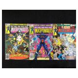 (3) The Micronauts Comic Books (#3, 4, & 5, Marvel)