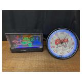 (2) Coors Light Clock + Bar Open Clock