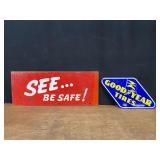 (2) Goodyear + Cars Signs