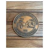 1992 John Deere Waterloo Works Service Recognition Medallion