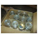 Case of Antique Jelly Jars & Glass Tops