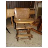 Antique Cane Seat & Back Rocking High Chair