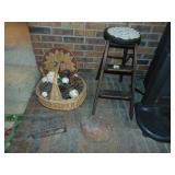 Primitive/Rustic Step Stool, Baskets, Brick Plus