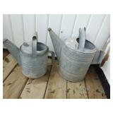 (2) Galvanized Watering Cans