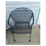 (2) Metal patio Chairs & Treated Lumber Side Stand