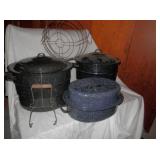 Canning items-2 lg. granite canners