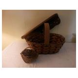 3-sm egg basket, shelf & wood basket w/handle