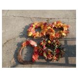 4-Fall Door Wreaths in gray tote-no lid