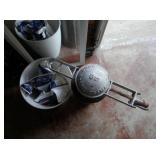 Vintage metal canister & top -ice cream maker top