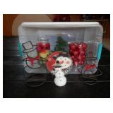 Clear tote-includes tote of Snowman deco items