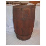 Antique wood &metal band nail keg 19" H x 10 1/2"