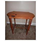 Antique rect shaped turned leg side table