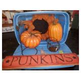 Blue tote-includes tote-asst deco pumpkins