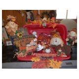 Red tote-includes tote-asst Fall deco items