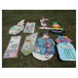 Group of 8-soft cloth deco door items