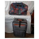 Pair of roller suitcases-one floral