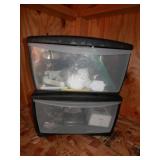 2 drawer plastic container with contents