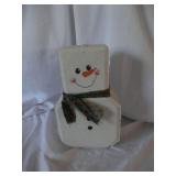 One concrete Snowman deco door stop 9" H x 5" W