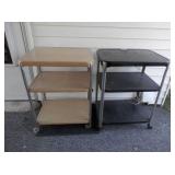 Pr of vintage kitchen metal carts-w/electric