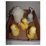 5-3 vintage yellow ducks, duck bell,