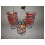 2-lg Coca Cola glasses, Flintstone glass