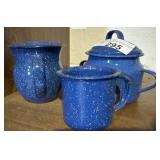 Blue enamel dishware