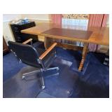 Wooden table and office chair