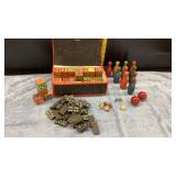 Wooden Blocks, Bowling set, dominos, Marbles,