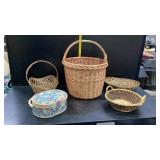 Basket (4) & sewing basket