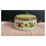 Vintage 1970s Blossom Porcelain Enamel Cookware