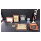 Plaques and trophy