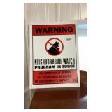 Metal neighborhood watch sign