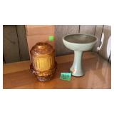 Amber candle Holder, Hager Vase