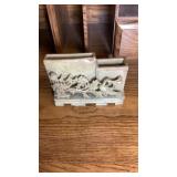 Vintage oriental Carved Stone Desk Holder