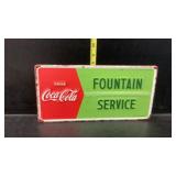 Coca-cola fountain service tin sign