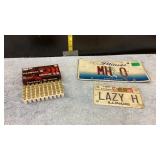 Federal 9mm Luger ammo(1 box) & (2) license plates