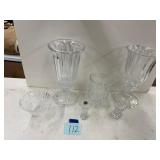 Lead crystal and glass candle lamps, etc