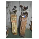 Golf bags, golf clubs; vintage