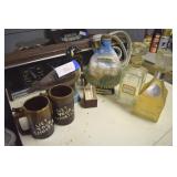 Whiskey Decanters, mugs, shot glass