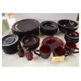 Avon ruby red dishes