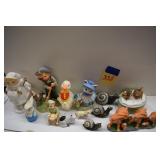 Figurines, decanter, trinket box