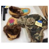 Moccasins, cap