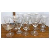 assorted glass, wine and martini glasses