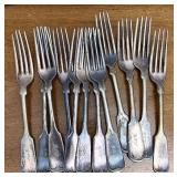 Silver plate forks has initial