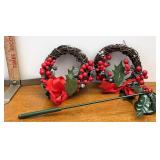 two wreaths and snuffer