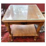 End table with glass top