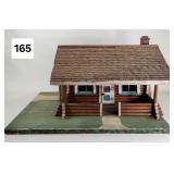 Folk Art Wooden Model of Log Cabin House